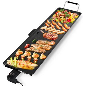 Elektrisk grillplade 90x23 cm, stenbelagt non-stick overflade, 2000 watt