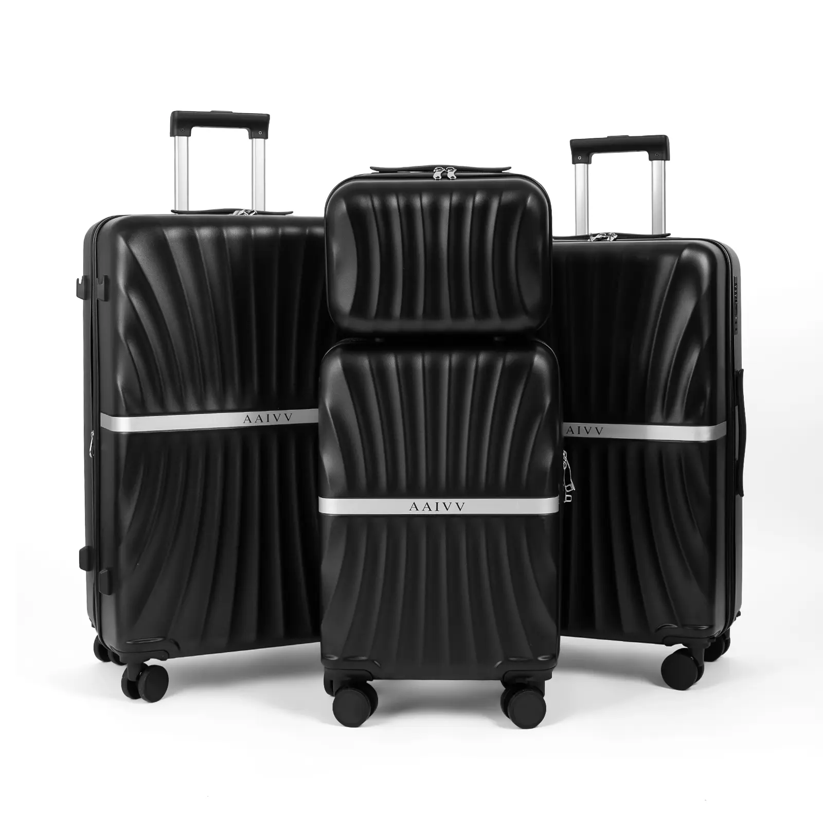 Set de 4 maletas expandibles AAIVV, juego de maletas de viaje de ABS con ruedas dobles giratorias, cerradura TSA, carcasa rígida resistente, tamaños 13/20/26/28 pulgadas, ideal como regalo para la vuelta al cole.