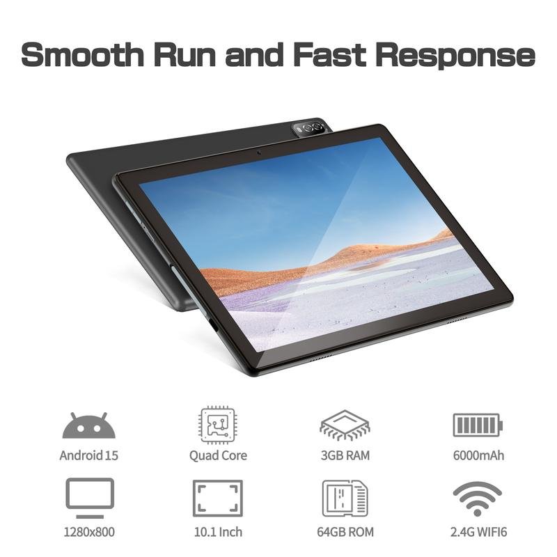 PRITOM 10.1 Inch Android 15 Tablet, With Keyboard & Mouse & Case & Stylus, 6000mAh battery, 8MP, 64GB ROM, Good choice for Festival Gift, Summer Sale best bundle - Image 2