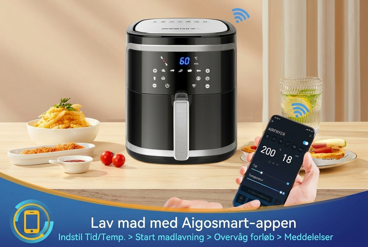 Oliefri airfryer XXL 7 liter, 1900 watt, smart model. - Bild 4