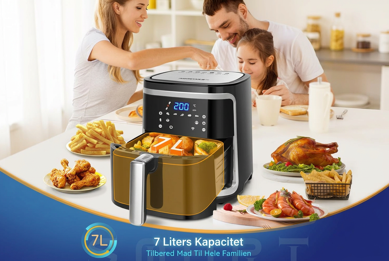 Oliefri airfryer XXL 7 liter, 1900 watt, smart model. - Bild 3