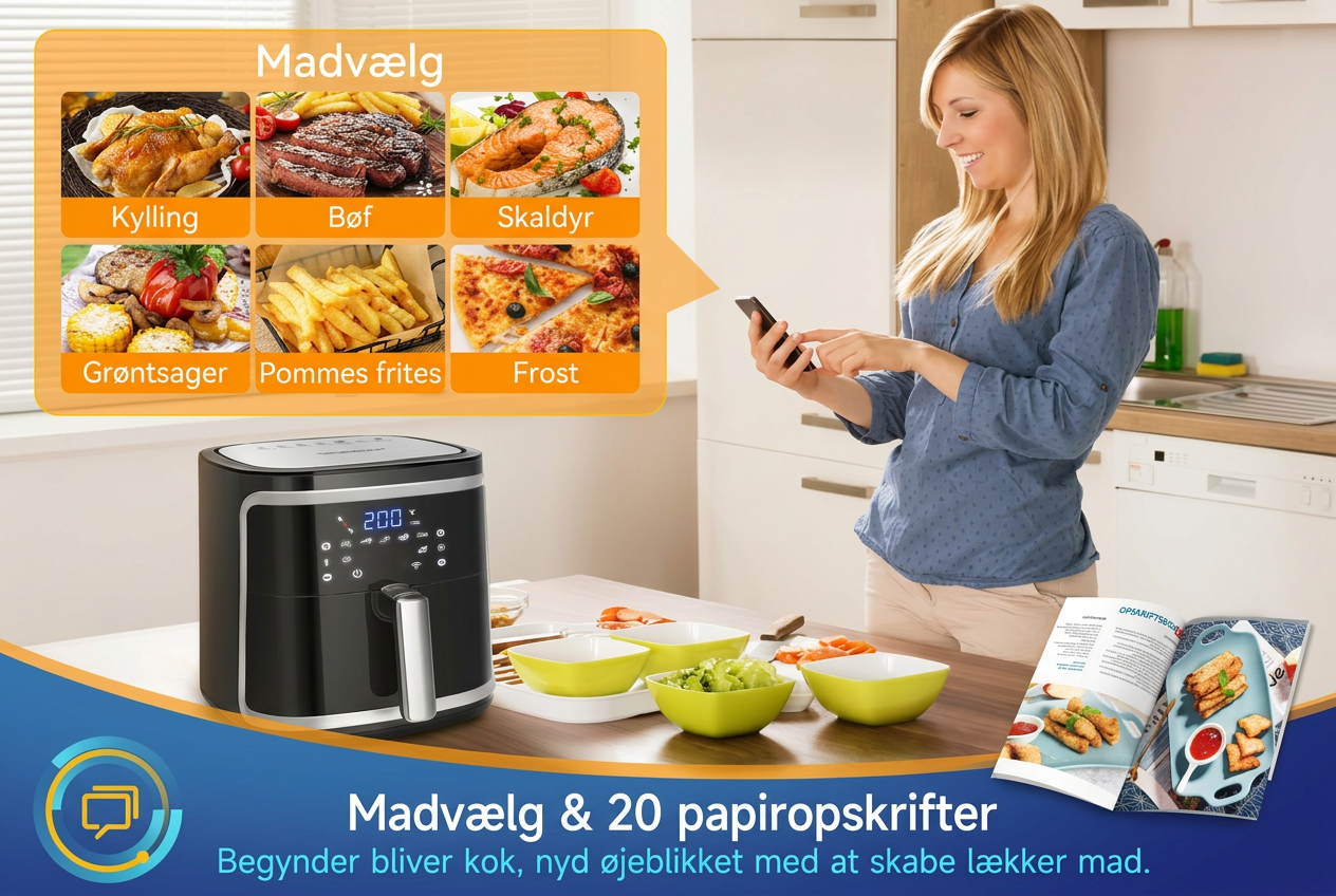 Oliefri airfryer XXL 7 liter, 1900 watt, smart model. - Bild 2